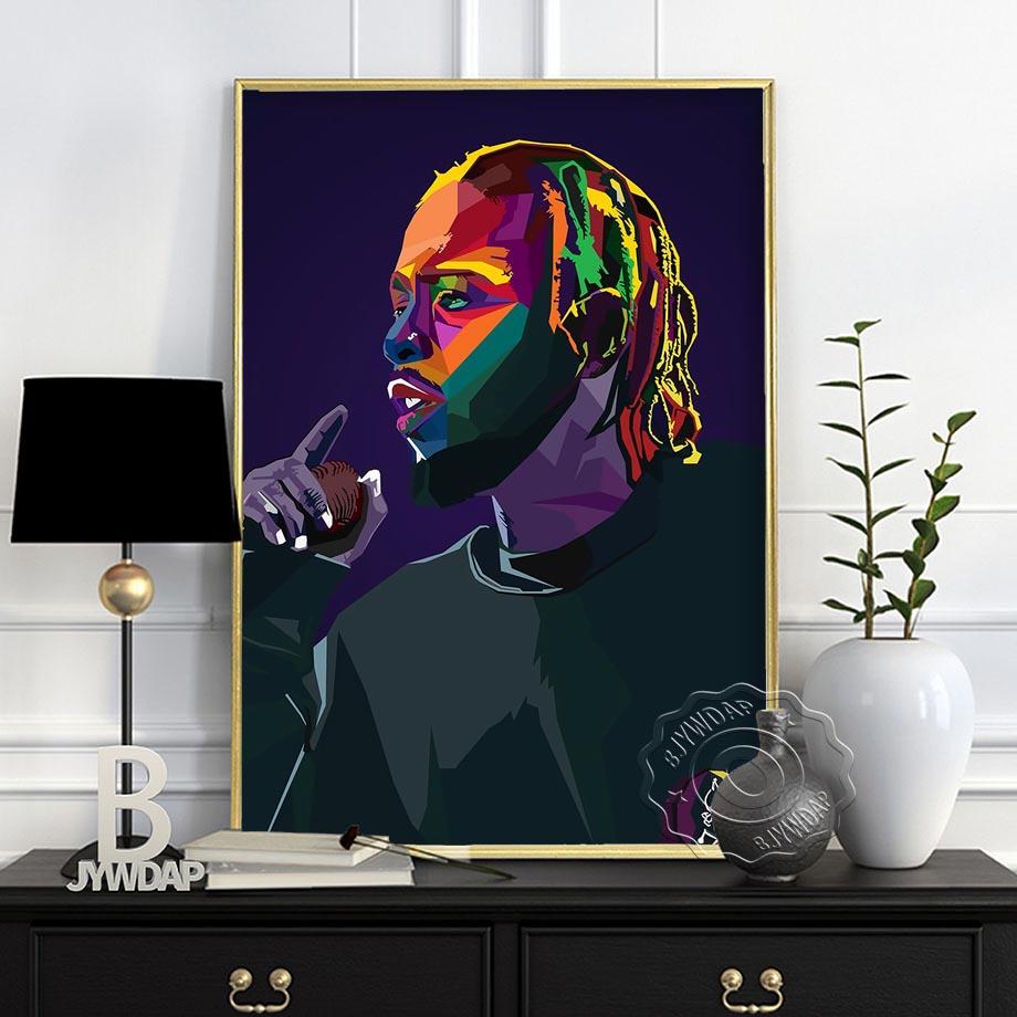 Poster e Stampe di Star della Musica Rap Astratta Moderna Hiphop Rapper Arte da Parete Quadri da Parete Pittura su Tela per Decorazione Domestica Senza Cornice