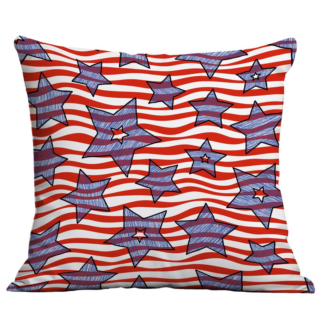 Fünfzackige Sterne und Streifen Bunte Flaggen Kissenbezug Zuhause Sofa Kissenbezug