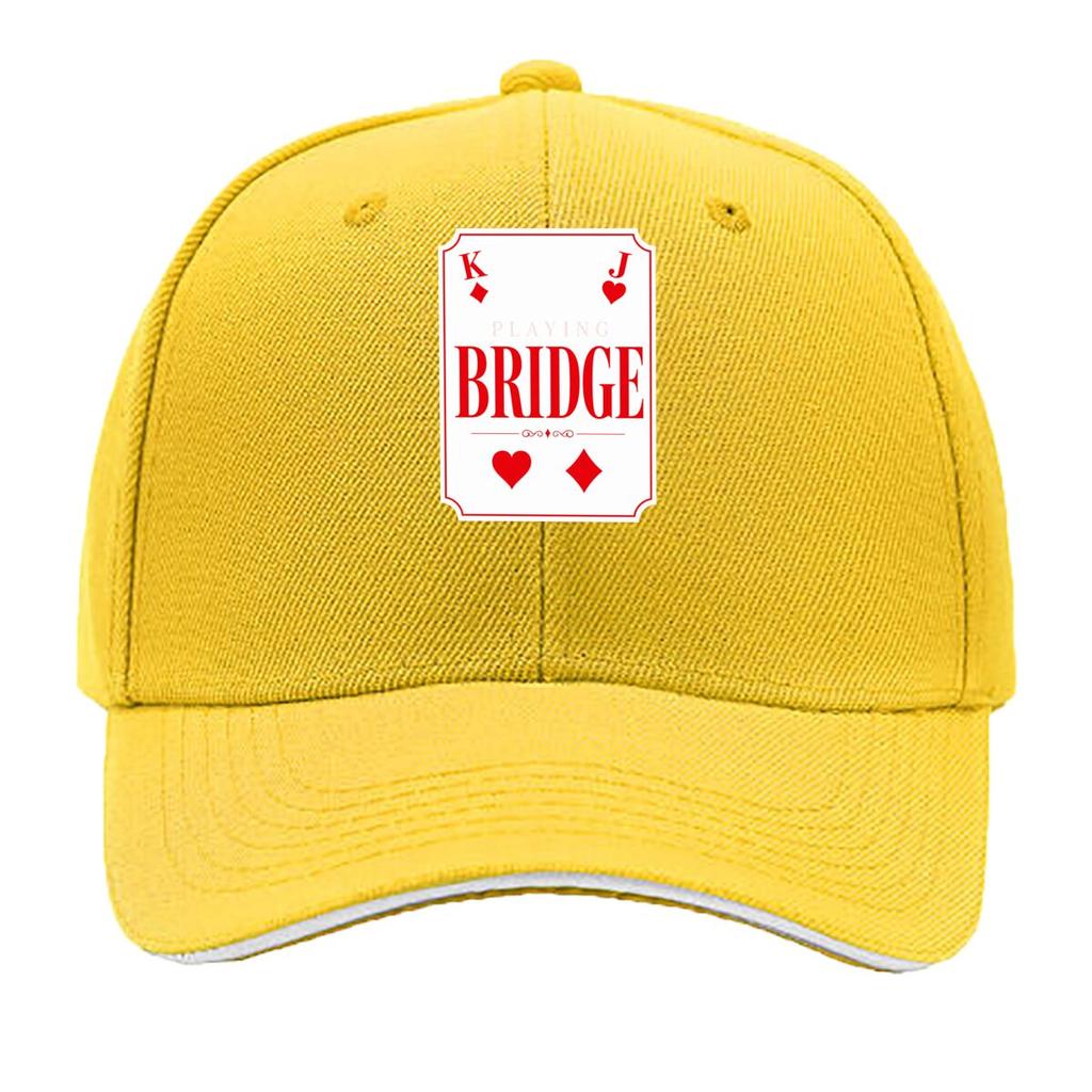 Playing Bridge Card Game Typography Hip Hop hat Fashion Outdoor Sports Sandwich Baseball Cap