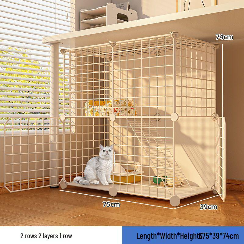 Indoor Cat Villa: Multi-Layer Winter Home & Toilet, Spacious Cabinet Bed