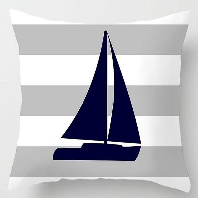 Marine sailor flower pillowcase home office decoration pillow bedroom sofa car cushion cover