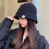 Bonnet Wool Winter Solid Color Big Head Circumference Knitted Hat Fisherman Hat Beanie Hat Warm Cap