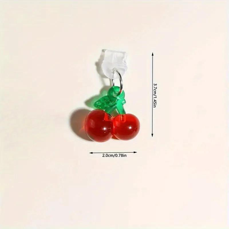 1pcs Red Cherry Phone Dust Plug Accessories Decoration Hanging Pendant for IPhone Samsung Xiaomi Type-C Charging Port
