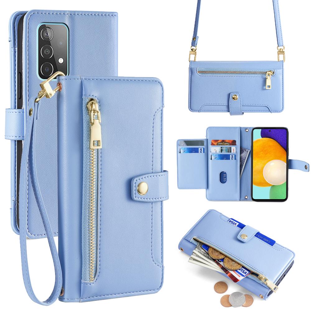 

For Samsung Galaxy A52 4G/A52s 5G/A52 5G Case Wallet Leather Phone Cover with Hardware Buckle C