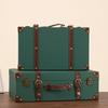 Vintage American Retro Leather-Wooden Suitcase Display and Photography Prop