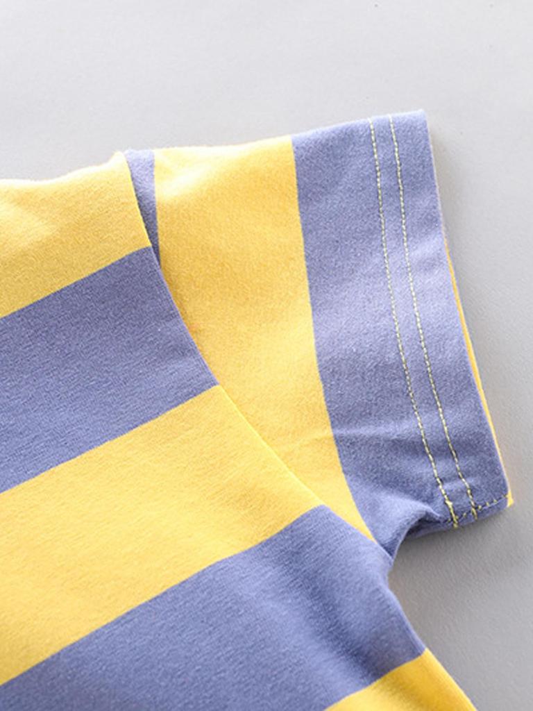 0-5 Years Old Children's Baby Clothing High-quality Cotton Car Pattern Short-sleeved Shirt Sports Denim Shorts Set