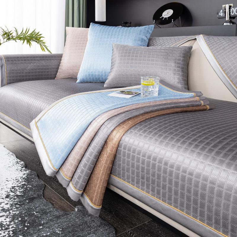 Ice Silk Sofa Cushion Summer Summer Breathable Non-Slip Seat Cushion for Summer Light Luxury Modern High-End Sofa Cover Cover Cloth