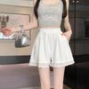 2025 Summer Women's Embroidered Pleated Elastic Waist Wide-Leg Pants