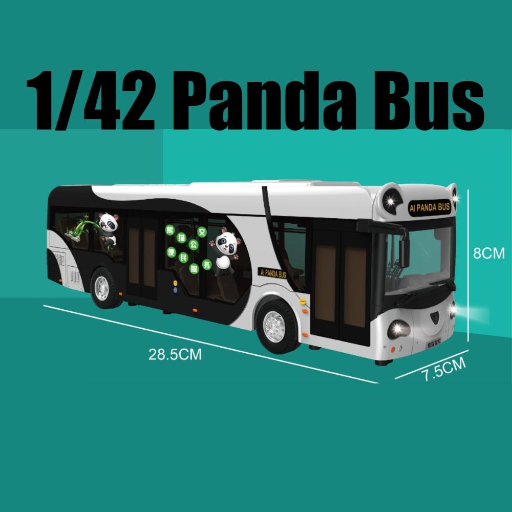 ABBI1 1:42 Maßstab Spielzeugbus, Neue Energie Elektrobusse, Flughafen Sightseeing Metallmodell Pull-Back Sound & Licht Sammlung Für Jungen, Kind