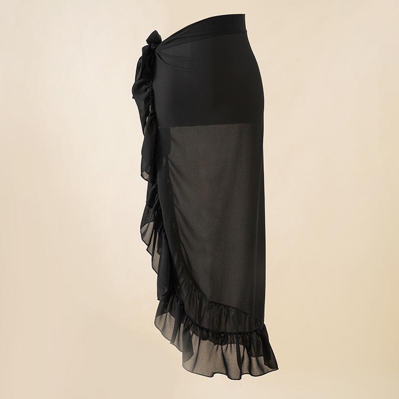 Chiffon Tie-Dye Beach Wrap: Euro-American Style Swimsuit Skirt & Blouse Set