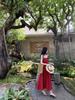 Women's Sexy Backless Red Slip Dress - Perfect for Beach Vacations and Photos