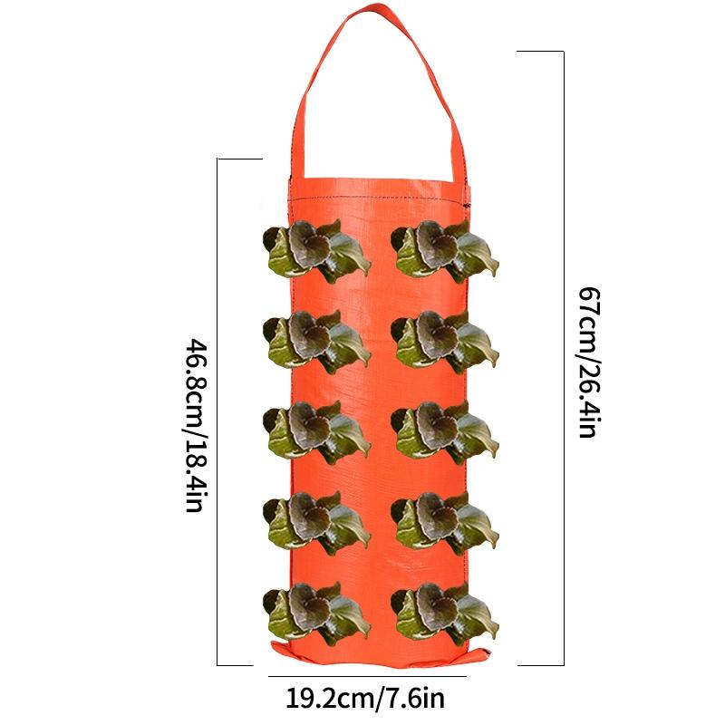 Hanging Strawberry Grow Bag Planter With Planting Holes Heavy Duty Durable Vertical Hanging Planter For Vegetable Tomato Potato