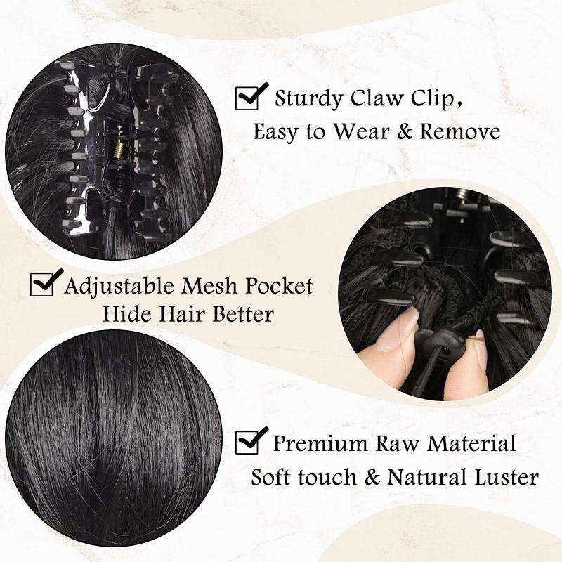 Synthetic Clip Straight Hair Circle Ponytail Wig For Women Ponytail Hair Short Curly Ponytail Extension A Variety of Colors Are Available