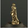 Brass Maitreya Buddha Pendant, Ruyi Yuanbao Buddha Statue, Miniature Ornament, Micro Carved Small Gift Pendant