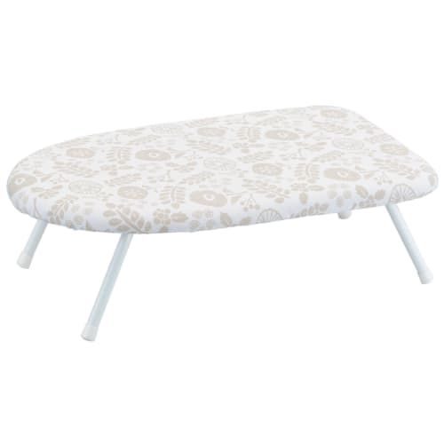 Yamazaki Industrial Co., Ltd. Floral Print, Scandinavian Style, Steam Ironing Board, Ivory, Approx. W60 x D36 x H20cm, Product Number: 4010