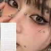 10Sheets White Various Shapes Non Piercing Lip Nails Sticker Self Adhesive Fake Lip Nail Eyebrow Nose Nail Belly Button Jewelry