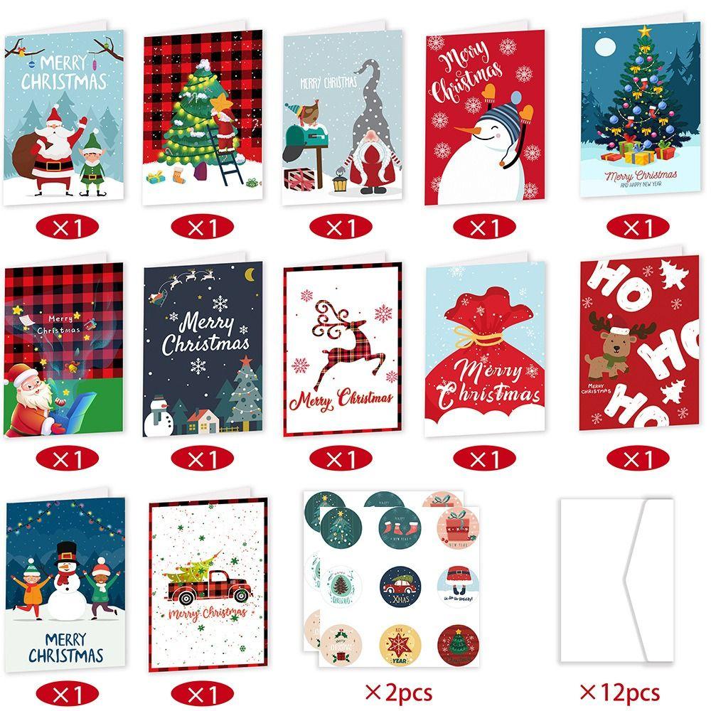 12pcs/set Snowman Party Invitation Cards with Envelopes Christmas Note Card  Party  Supply