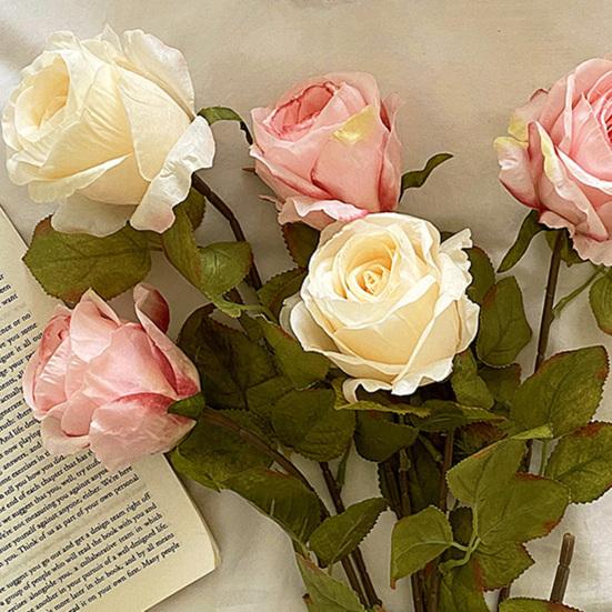 Realistische künstliche Rose mit langem Stiel, falscher Rosenstrauß für den Valentinstag, Heimhochzeit, Tischdekoration, DIY Brautstrauß