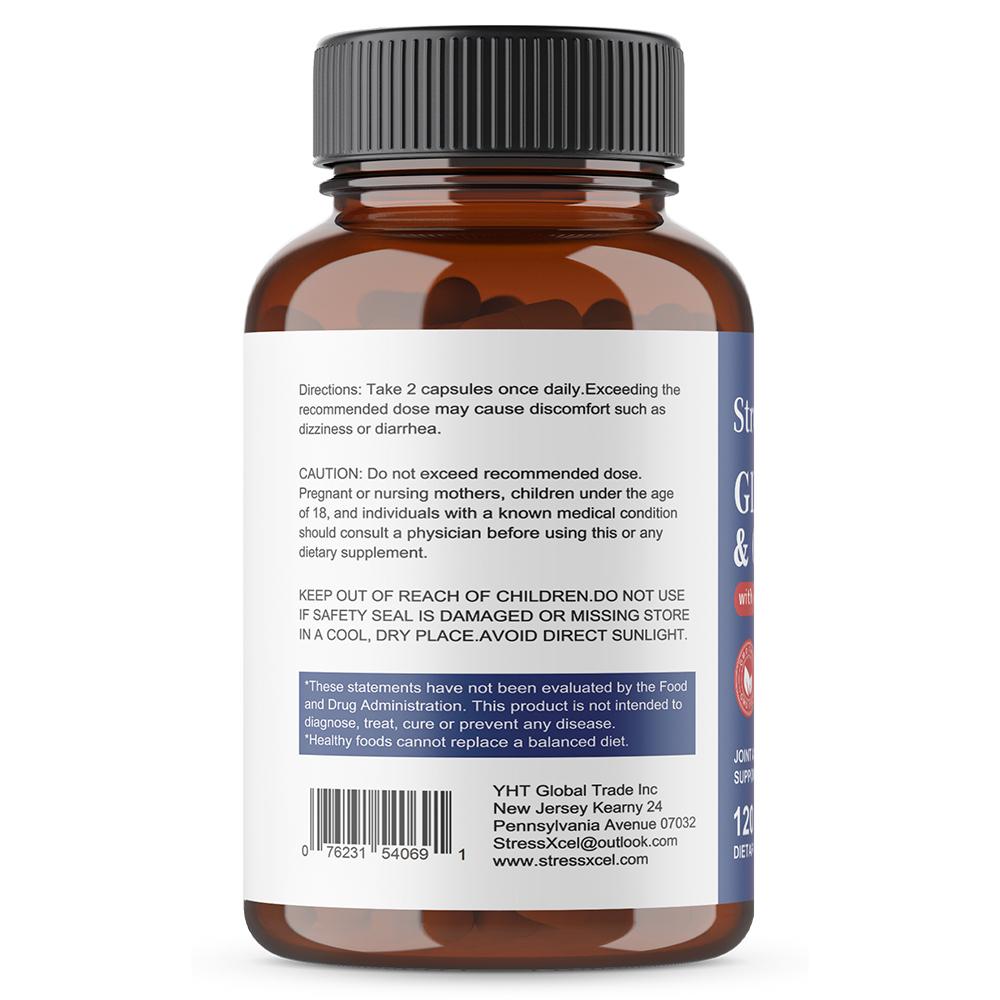 Glucosamine And Chondroitin Supplement, With Vitamin C, Turmeric, Black Pepper