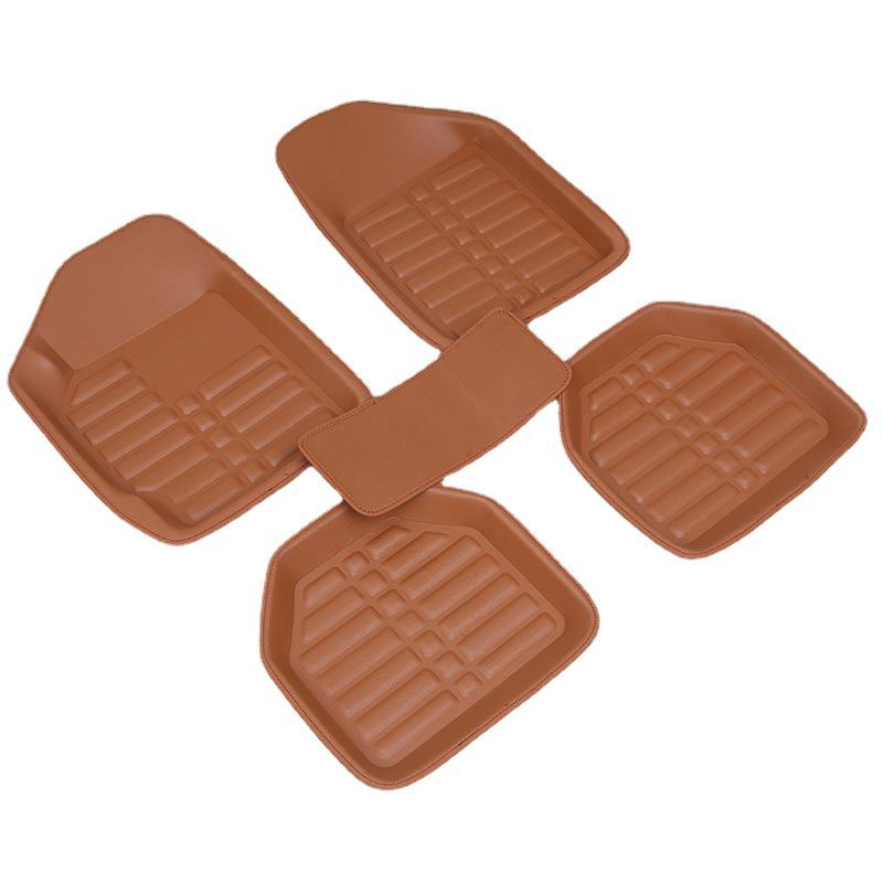 Universal RHD Car Floor Mats: Full Surround Silk Ring Embossed Leather