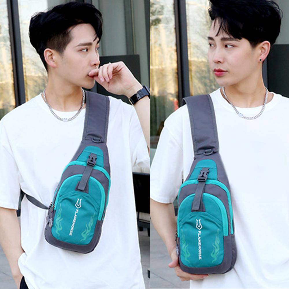 Men Sling Backpack Chest Crossbody Bag Shoulder Bag with 2 Zippered Pockets & 1 Front Pocket for Travel Sports Gym Daypack