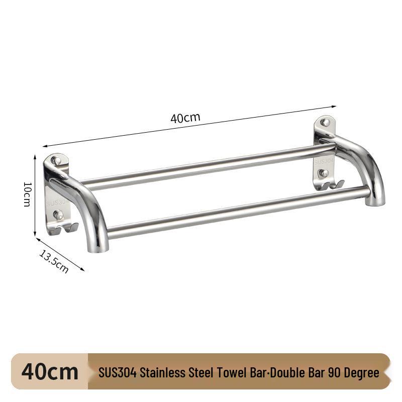 304 Stainless Steel Double Bar Bathroom Towel Rack