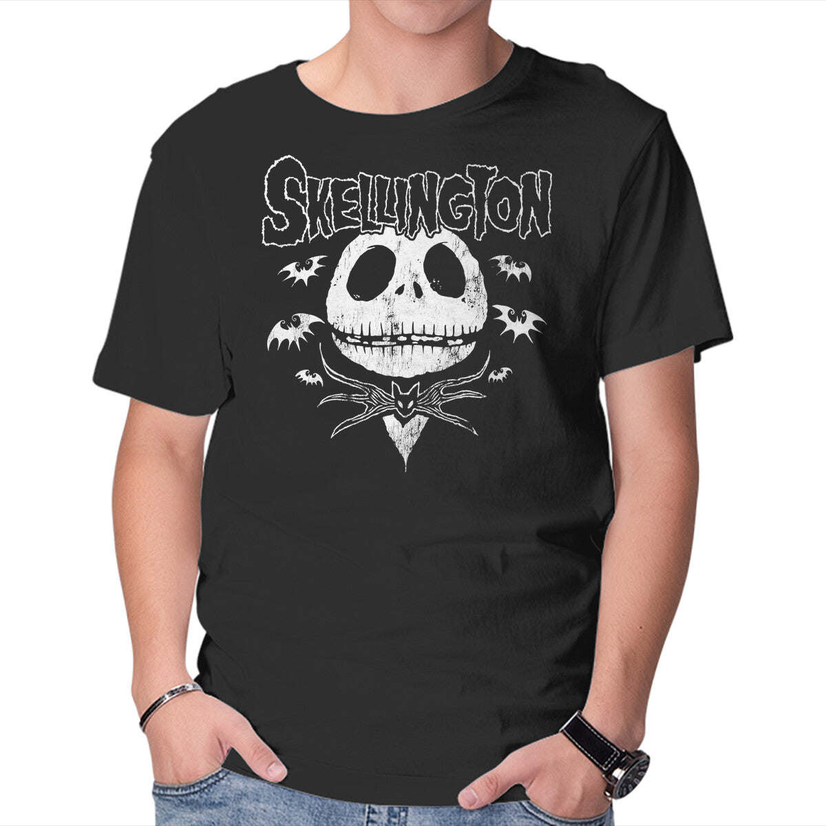 Unisex Crew Neck T-Shirt Nightmare King Graphic Short Sleeve Casual Tee L