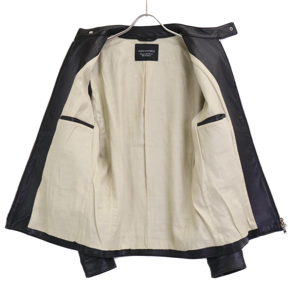 nano universe 668-9213001 Black Lamb Leather Single Rider's Jacket Jacket M blackUsed