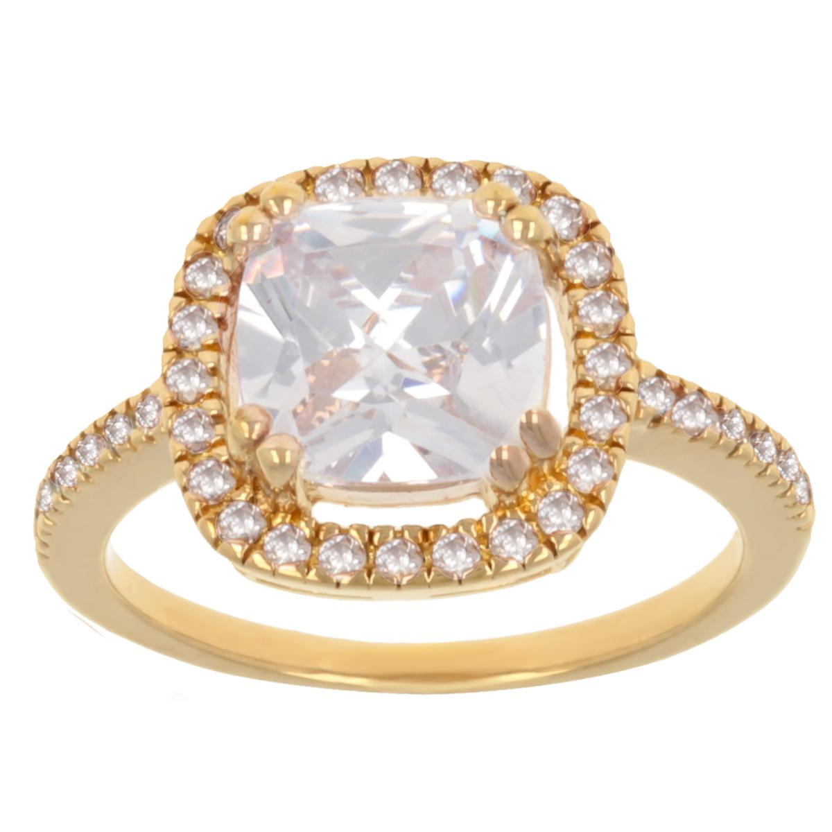 

Bague Plaqué Or Sissi blanc doré - 12x12 mm