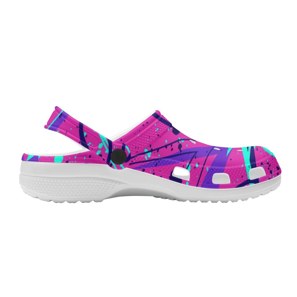Unisex EVA Garden Shoes Color Printed Lightweight Breathable Slip On Clogs Beach Pool Bathroom Home Summer Wear Soft Comfort