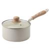 Pearl Metal Ceramill HC-870, 18cm Deep Saucepan with Ceramic Interior, Induction and Gas Compatible, Glass Lid, PFOA-Free, PTFE-Free, Metal Spatula Co