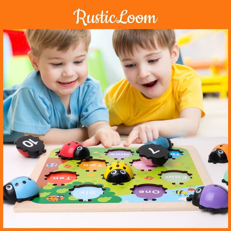 Wooden Number Ladybug Toy For Kids Educational Learning And Cognitive Development