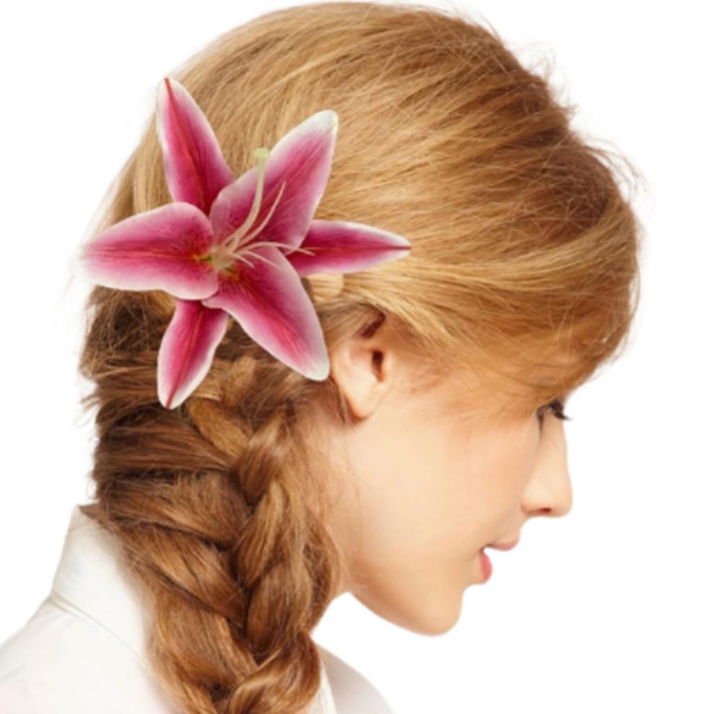 Realistic Lily Flower Hair Claw Clip with Strong Grip Design Resin Flower Hair Clamp Ponytail Holder For Formal Event