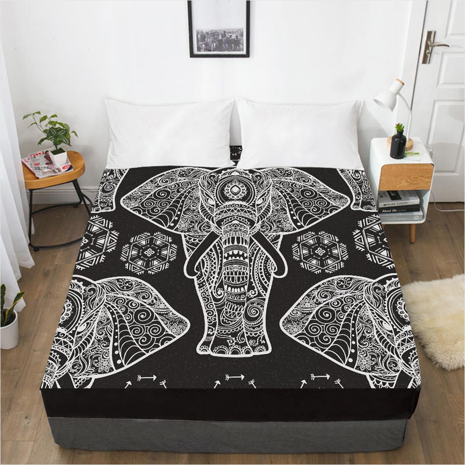 

Простыня на резинке с богемным узором, 3D-печать, чехол на матрас, простыня для постельного белья, одно изделие 120x200 3pcs