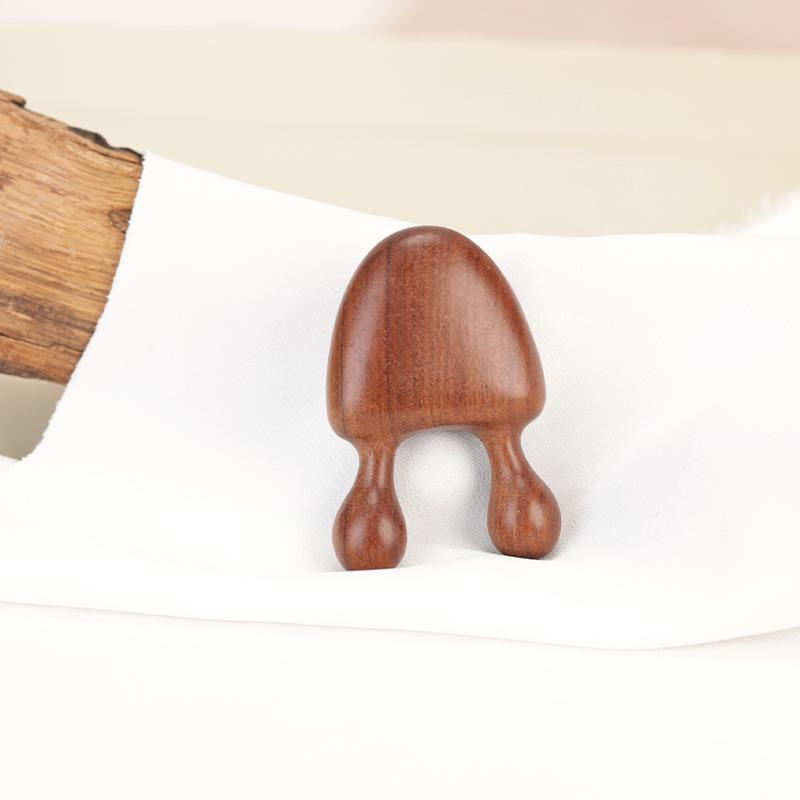 Dual-Pronged Wooden Nose Massager and Acupoint Gua Sha Comb
