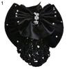 Women Bow Barrette Hair Clip Cover Bowknot Bun Snood Hairnet Hair Accessory