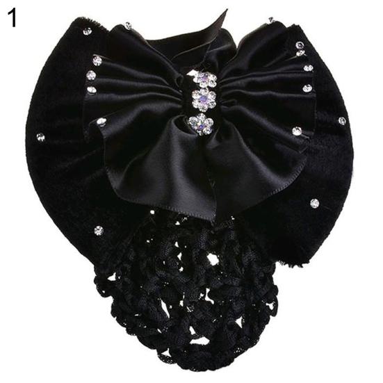 

Женщины заколка с бантом заколка для волос крышка бантом булочка Snood сетка для волос аксессуар для волос