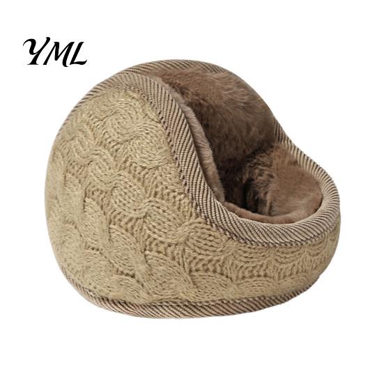 Adjustable Fuzzy Earmuffs Winter Ear Muffs for Women Men, Foldable with Thickened Cozy Protectors Plush Lining, Soft Knit Thermal Warmers Outdoor