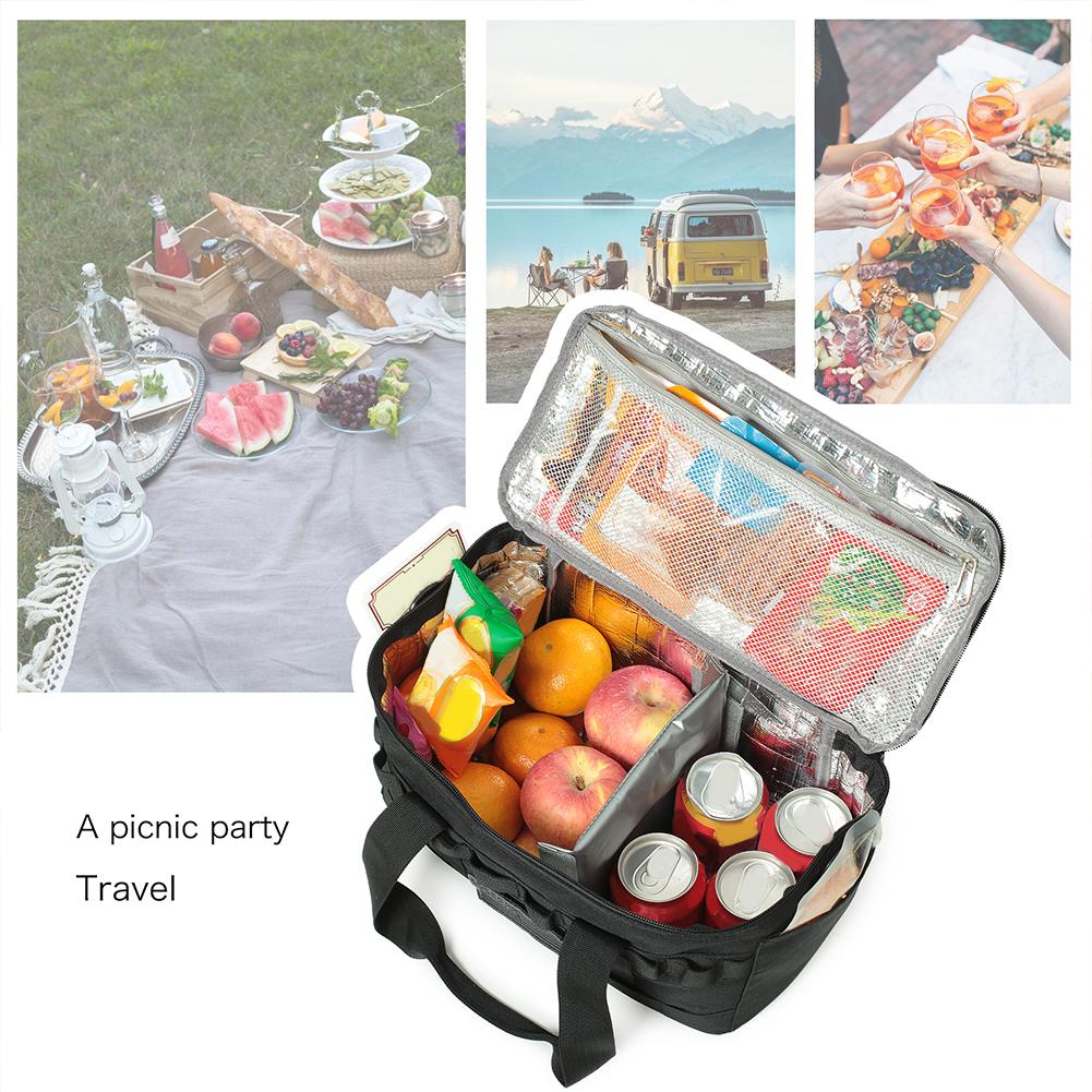 Outdoor Heavy Duty Lunch Bag Large Capacity Outdoor Picnic Bag Insulated for Camping Picnic Beach Work Trip