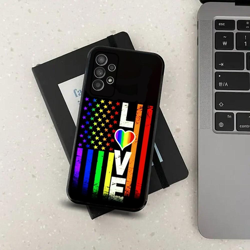 

Gay Lesbian LGBT Rainbow Pride Phone Case For Samsung Galaxy A13,A21s,A22,A31,A32,A52,A53,A71,A80,A91 Soft Black Cover Samsung a324g