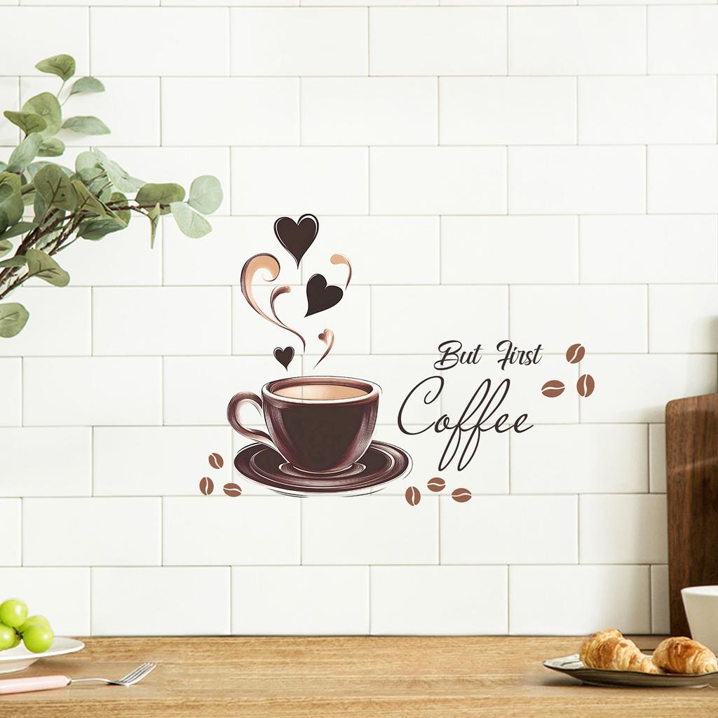 Vintage Style Coffee Cup Wall Sticker A Delightful Touch for Your Living Space