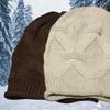 Autumn Winter Rolled Edge Knitted Cap Fashion Women'S Outside Sports Cold Protection Warm Beanie Hat