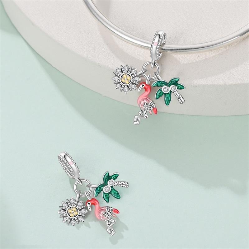Ciondolo con Perle di Rame Charm Scintillante in Zircone Vari Stili Originale Bracciale da 3 Mm Gioielli Raffinati da Donna