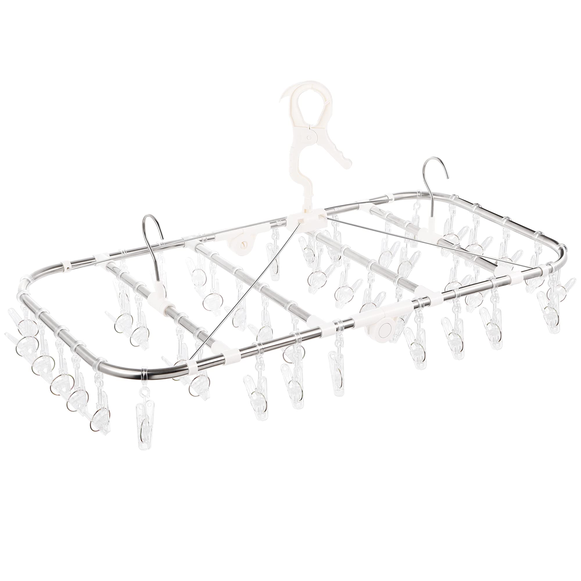 

TITIROBA Stainless Steel Clothes Fits Large 42-Pinch Hanger, Pull-together Holder, Laundry, Towels, 723432cm