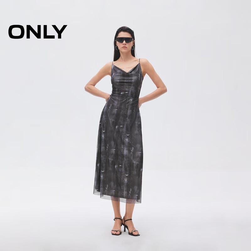 ONLY Women s Ink Splatter Print Cowl Neck Cami Maxi Dress XL