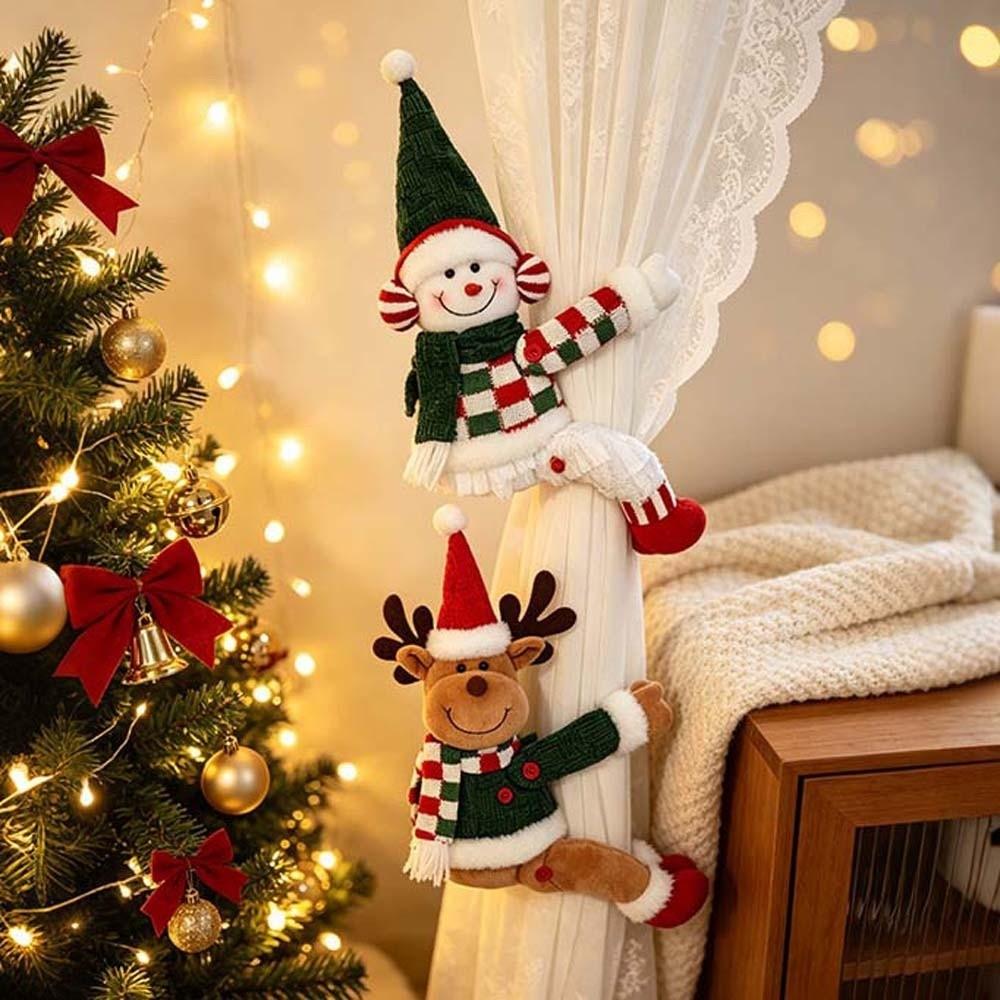 Bright Color Xmas Curtain Buckle Creative Design Holiday Curtain Clip Bedroom Drapery