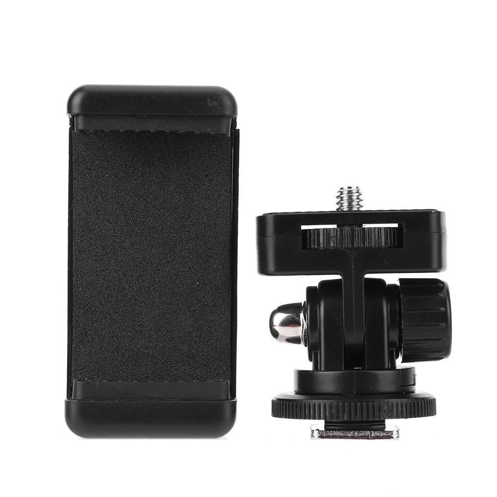 Camera Hot Shoe Phone Holder W / Cold Shoe Mount Monitor Flexible Tripod Adapter Universal Phone Tripod Mount for iPhone Samsung
