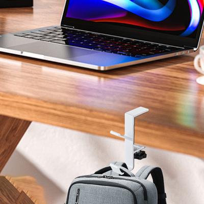 Desk Mount Bag Holder Backpack Hanger Hook Strong Load-bearing Rustproof Simple Installation Versatile Use Headphones Holder Bag Hook