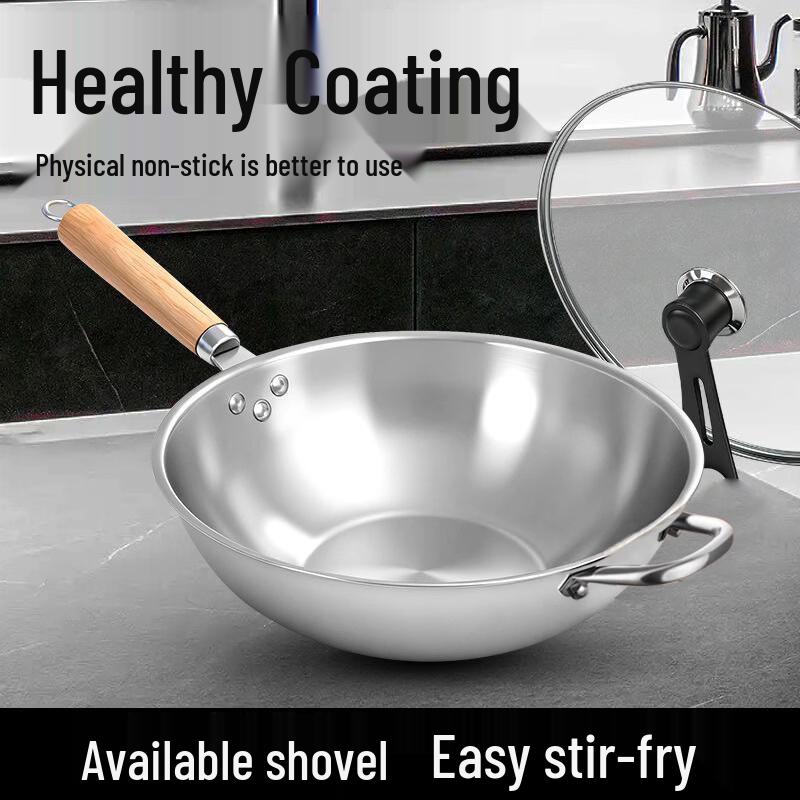 Antihaftbeschichtete Edelstahlpfanne