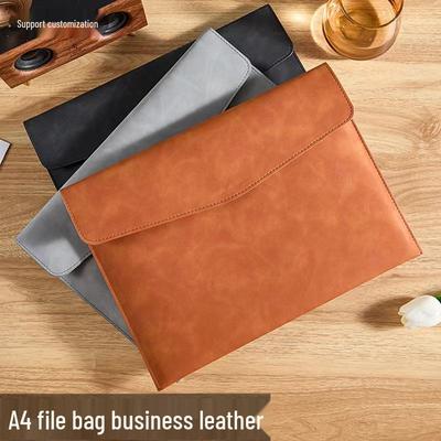 A4 Leder Dokumentenmappe: Minimalistisch, Retro, Wasserdicht, Großes Fassungsvermögen, Einschichtiges Business-Tasche